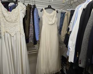 2 beautiful wedding dresses.