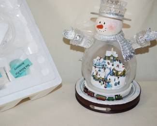 Thomas Kinkade snowman with train