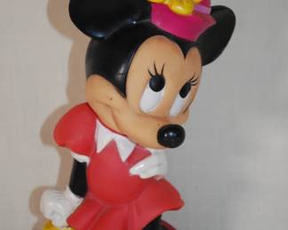 Vintage Plastic Minnie Mouse Walt Disney Company Illco Coin Bank 12"H 