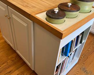 Kitchen Island with Pottery Canisters