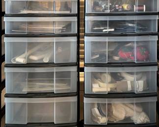 Iris Mini Chest Storage Bins on Wheels, several available (some with content included)