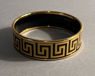 Vintage Halcyon Days Enameled “Greek Key” Bracelet
