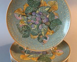 Set of 5 Sasaki Ravenna Accent Salad Plates Designed by Stephen Dweck