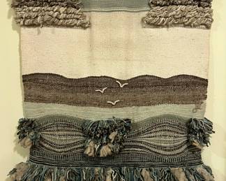 Mid Century Modern Abstract Tapestry Wall Hanging