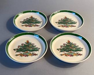 Set of 4 Spode “Christmas Tree” Coasters, Made in England