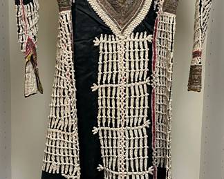 Vintage Yemen Fedtive Korta Dress Embroidered with Silver Tread