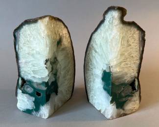Green Agate Bookends