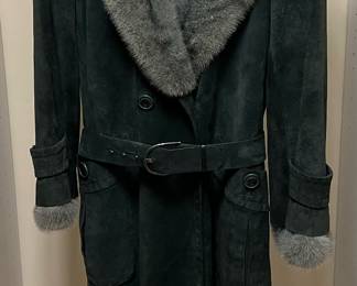 Vintage Christian Dior Suede and Fur Trench Coat