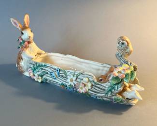 Vintage Fitz & Floyd Woodland Spring Cracker Cradle Dish