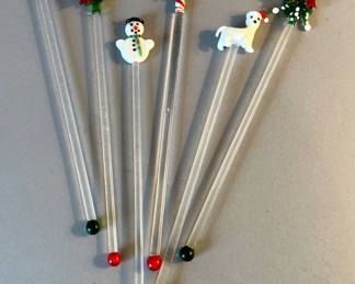 Christmas Glass Drink Stirrers