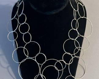 Paloma Picasso for Tiffany & Co Sterling Silver Circles Necklace, Signed