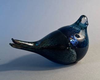 Mid Century Modern Riihimaki Art Glass Bird, Finland