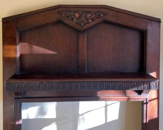 Antique Victorian English Oak Mantle