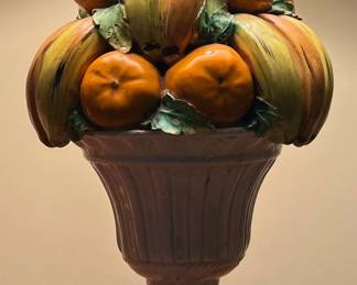 Italian Ceramic Fruit Topiary Table Lamp