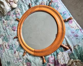Nautical mirror solid rock maple 
