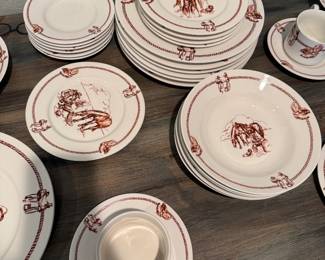 Todays Home Western Theme Cowboy Horse Dish Set