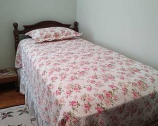 Antique Twin Bed with Pillowtop Mattress