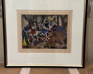 Pencil signed Picasso Bacchanel 