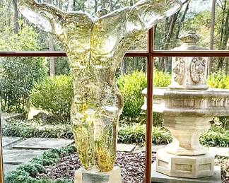 Murano  “Atlas” male torso glass sculpture 21”