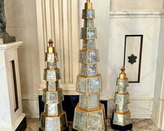 Mercury glass tower trio