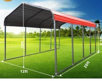 Golden Mount Classic Steel Carport W12' x L20'