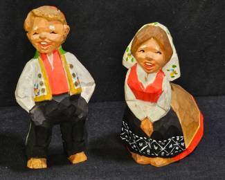 2 Henning Prillar-Guri "Woman & Man" Wood Figures