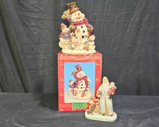 St. Nichlas & Snowman Figurines