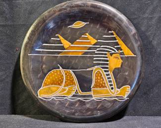 VTG Ancient Egyptian Copper Inlayed Wall Decor