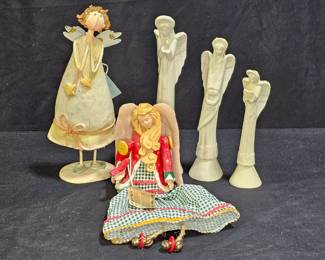 Dicken's, Russ, & Santa's House Angel Figurines