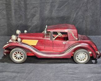 VTG Wooden Hand Made Folk Art Model Car