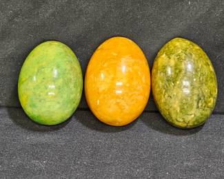 3 Polished Agate Eggs