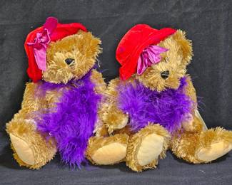2 VTG Jerry Elsner Inc. Velvet Touch "Ruby" Bears