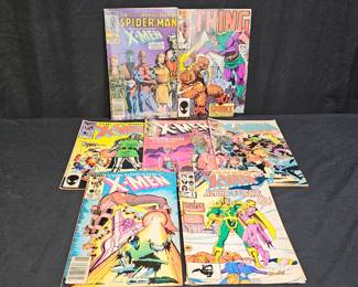 Seven 1984 & 1985 X-Men Comic Books