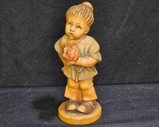 Anri Ferrandiz "Girl with Rose" Hand Carved Fig.