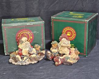 2 Boyd's Bears Santa & Friends Figurines