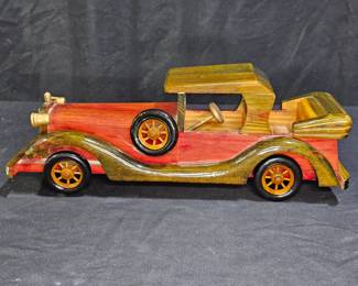 VTG Wooden Folk Art Model Car