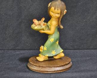 Anri Ferrandiz "Hawaiian Girl" Hand Carved Fig.