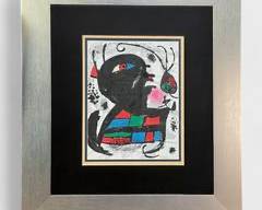 Joan Miro Lithograph Plate 5/6, Vol. III Framed Art W/ Certificate
