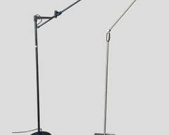 2 Adjustable Floor Lamps MCM Mid Century modern Style Stainless & Steel and Bronze Finish Abstract Floor Lamps

