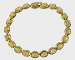 Fine Gilt Sterling Silver Opal Bracelet 7
