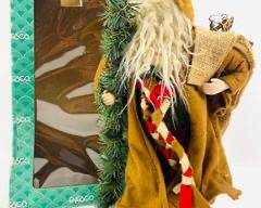 1995 ENESCO 15 Porcelain Figurative Fabric Santa In Original Box
