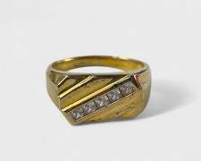 5 Grams Fine Gilt Sterling Silver Gemstone Ring Size 9.75
