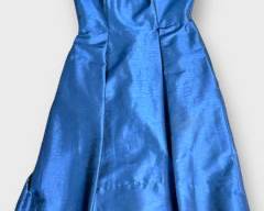 Vintage Alfred Sung Teal Strapless High Low Dress Size 6
