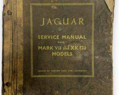 Antique Jaguar Car Service Manual For Mark Vll and XK 120 Models United Kingdom Issued by Jaguar Cars Coventry
