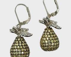 Fine Sterling Silver Gemstone Green Gemstone Pear Earrings
