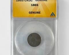 1865 U.S. Three Cent Silver Coin CN3C Genuine Coin
