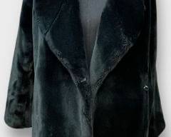 LUTZ TEUTLOFF W, GERMANY Luxurious Black Faux Fur Coat Size 6

