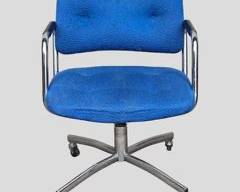 Vintage Steelcase Mid Century Modern MCM Chrome & Tweed Swivel Chair
