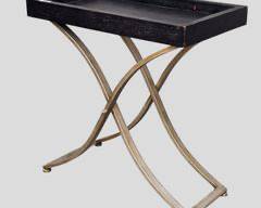 Uttermost Gilt Silver Metal & Wood Top Console Serving Table
