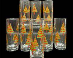 Vintage Holiday Highball Drinking Glassware Marked Ocean Thailand
